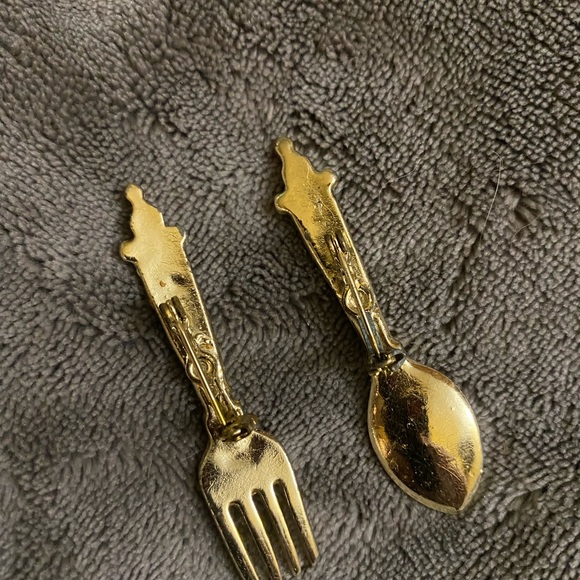 Spoon & fork brooch vintage - Picture 2 of 4
